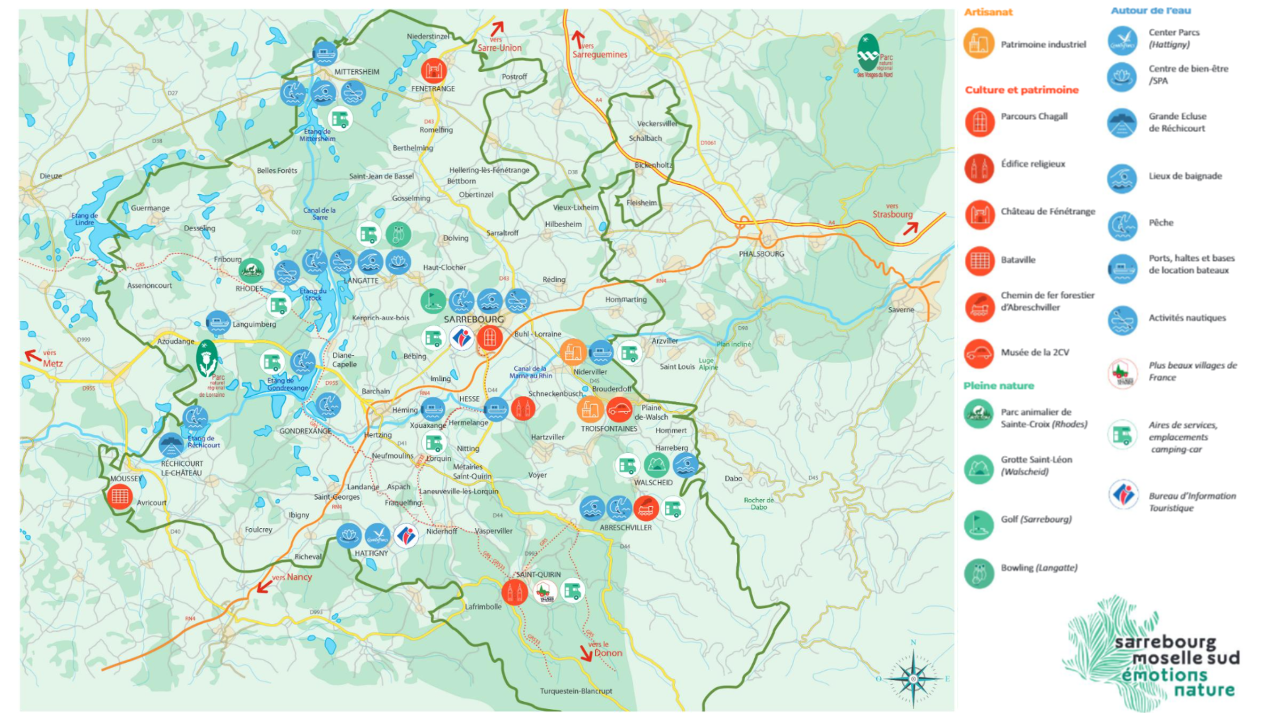 Carte activité du territoire de Sarrebourg Moselle Sud