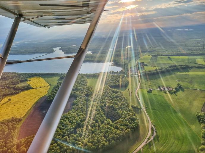 Vue aérienne depuis un avion