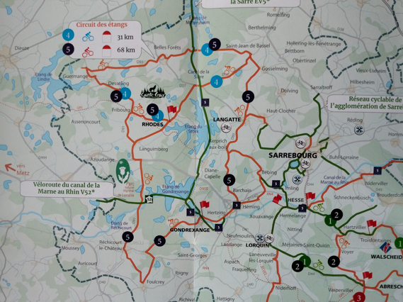 Plan sur carte circuit vélo